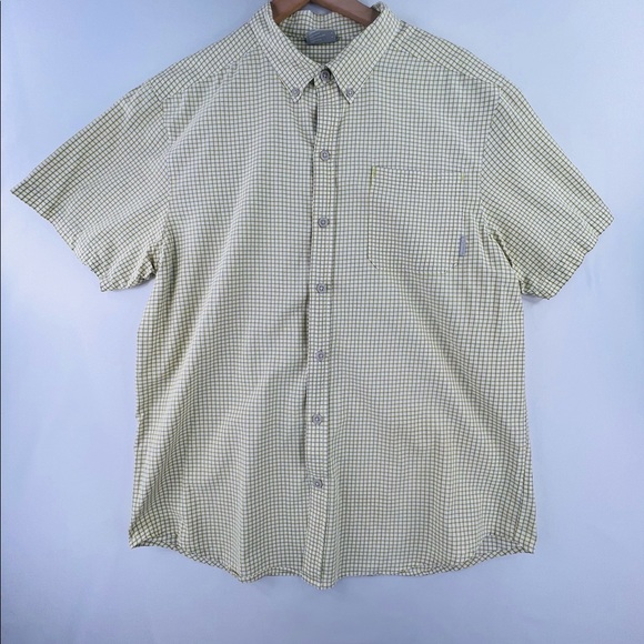 COLUMBIA MENS SZ L PLAID SHORT SLEEVE CASUAL BUTTON DOWN SHIRT - Picture 2 of 7